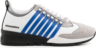 Dsquared2 Boxer striped low-top sneakers - men - Leather/Calf Leather/Rubber - 40 - White