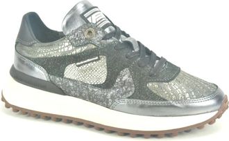 Floris Van Bommel Zilvergrijze Hardloopschoenen - Dames - Sneakers - Grijs - 36 EU - Leer - Schoenen