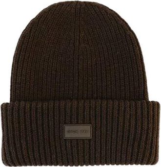 Gigi Pip Gigi Merino Wool Chunky Ribbed Beanie in Dark Brown at Nordstrom