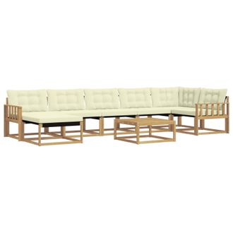 vidaXL Conjunto De Sof&aacute;s De Exterior 8 Pcs Blanco Y Crema Vidaxl