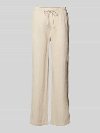 Christian Berg Straight Leg Leinenhose mit Tunnelzug in Beige, Gr&ouml;&szlig;e 38