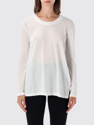 James Perse T-shirt a maniche lunghe in puro cotone con scollo a girocollo