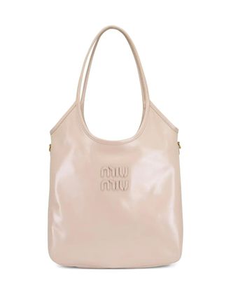 Miu Miu Ivy Cipria logo-detail tote bag - women - Calf Leather - One Size - Neutrals