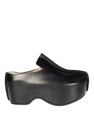 J.W.Anderson Sculptural Black Leather Platform Clog