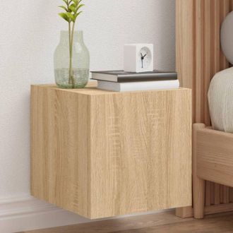 vidaXL Vidaxl - Mobili tv a Parete con Luci led 2pz Rovere Sonoma 30,5x35x30 cm