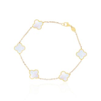 The Lovery Small Mother of Pearl Clover Bracelet