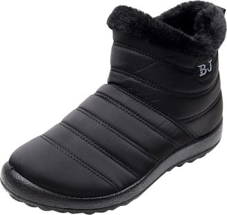 Generic Momolaa Snow Boots Womens New Outdoor Fur Lining Winter Shoes Waterproof Warm Hiking Booties Cold Weather Boots Anti Slip Lightweight Ankle Bootie Lad