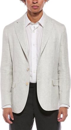 Eleventy Single Breasted Linen & Wool-Blend Jacket