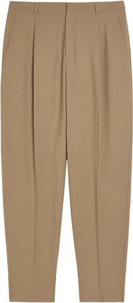 Saint Laurent Belted Wool and Mohair-blend Trousers - Beige - 50 (IT50 / L)
