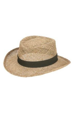 San Diego Hat Company Stiff Seagrass Straw Fedora in Natural at Nordstrom Rack