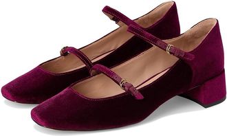 Cole Haan Paxton Maryjane Pump High Womens Heels Black Cherry Velor : 7.5 B - Medium, Leather/Rubber