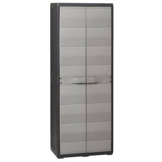 Berkfield Home Garden Storage Cabinet with 3 Shelves Black & Grey