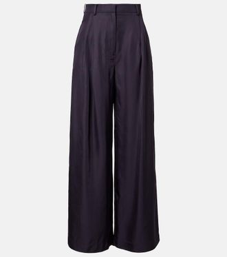 Frankie Shop Marfa pleated twill wide-leg pants