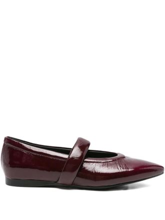Evaluna pointed-toe strap ballet flats - women - Calf Leather/Rubber/Calf Leather - 40 - Red