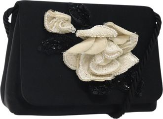 Chanel Vintage Camellia Flap Crossbody Bag Silk Silk Shoulder Bag Bag (Pre-Owned)