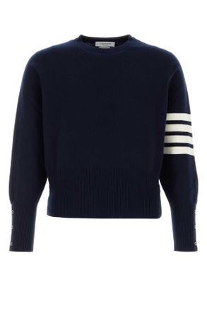 Thom Browne Navy Blue Cashmere Sweater