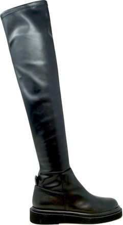 Paloma Barceló Paloma Barcelo Black Leather Over The Knee Kenda Boots