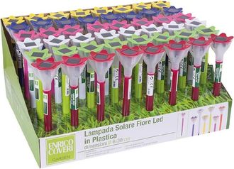 Trade Shop Trade Shop - Set 48pz Lampada Solare Forma Di Fiore Led En Plastic 6x30cm 6 Colours 4125012