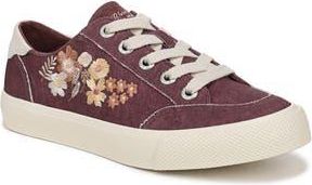 Blowfish Vivid 3 Floral Embroidered Low Top Sneaker in Deep Red Floral Canvas at Nordstrom Rack, Size 7.5