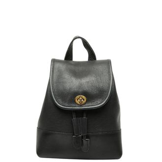 Coach Black Leather Backpack (Pre-Owned)