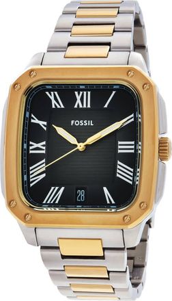 Fossil Crosby Quartz Black Dial Two-Tone Mens Watch FS6123