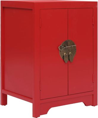 vidaXL Mesita De Noche Madera De Paulownia Rojo 38x28x52 Cm Vidaxl