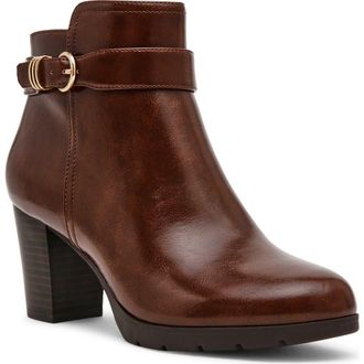Anne Klein Rumor Platform Bootie in Cognac Crinkle at Nordstrom, Size 6.5