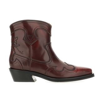 Ganni Cowboy Boots, female, Red, Size: 10 US Heart-motif Boots