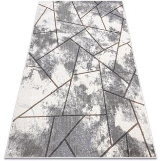 RugsX Alfombra Noble Moderna 1518 67 Vintage, Geom&eacute;trico - Structural Dos Niveles De Vell&oacute;n Crema / Gris Grey 80x150 Cm