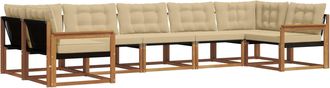 vidaXL Conjunto De Sof&aacute;s De Exterior 7 Uds. Natural Y Beige Vidaxl