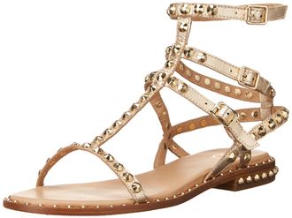 Ash Womens Play Flat Sandal, Light Gold, 9.5-10