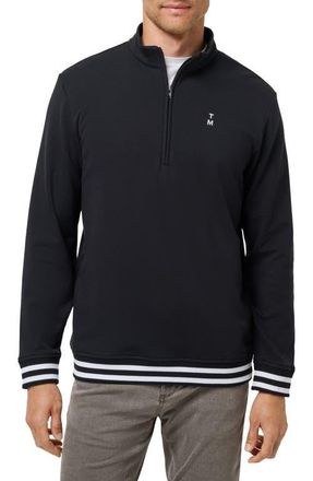 Travis Mathew Happier Hour Quarter Zip Top in Black at Nordstrom, Size Xx-Large