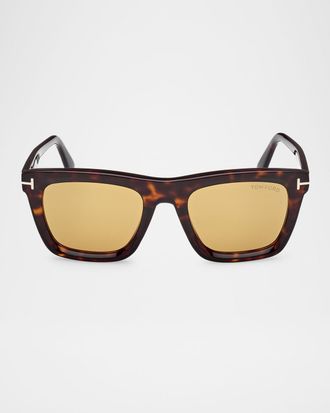Tom Ford Men & apos;s Lelio Acetate Square Sunglasses