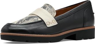 Vionic Cleo Loafers Womens Dress Flat Shoes Black Snake Print : 6.5 W, Leather/Polyester/Synthetic