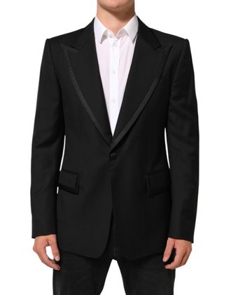 Dolce & Gabbana Black Wool 1 Button Suit Jacket Men Blazer Pl+se+wv