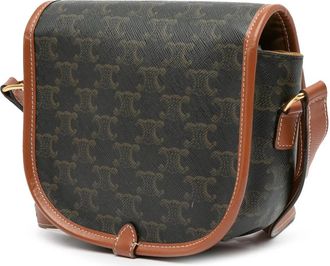 Celine Hobo Bags - 2020 Medium Triomphe Coated Canvas Folco Crossbody - Gr. unisize - in Braun - für Damen