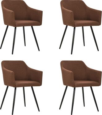 vidaXL Sillas De Comedor 4 Unidades Tela Marr&oacute;n Vidaxl