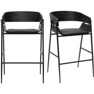 Miliboo Sgabelli da bar neri design (set di 2) WESS