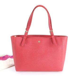 Tory Burch Red Color Leather Handbag Tote Bag (Pre-Owned)