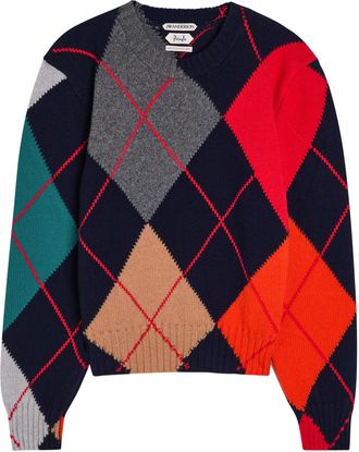 J.W.Anderson Pringle Argyle Crew-neck Wool Jumper - Navy - XL