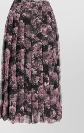 Tory Burch pleated floral silk skirt midi-length