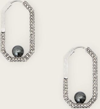 AllSaints Brass Ellie Crystal Earrings, Size: One Size