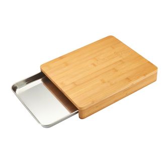 Laguiole Tabla de corte con caj&oacute;n de acero inoxidable