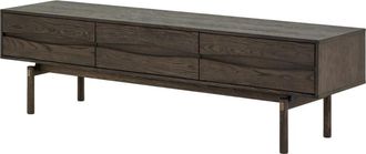 Woodek Mueble de tv en roble macizo con acabado espresso