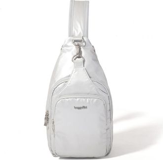Baggallini Central Park Sling Bag in Silver Metallic at Nordstrom