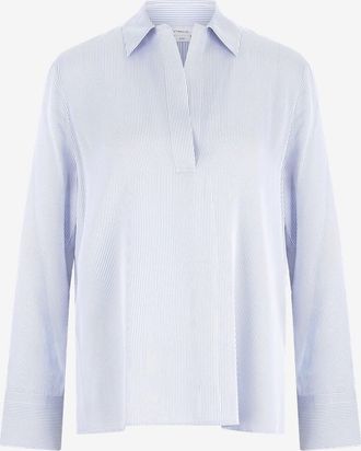 Vince Lang&auml;rmelige Bluse aus gestreifter Seide