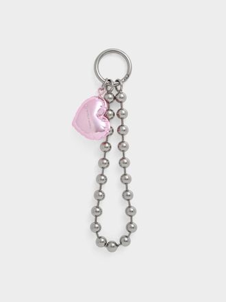 Charles & Keith Metallic Heart Beaded Charm