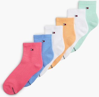 Tommy Hilfiger Womens Quarter-Top Sock 6-Pack - Green