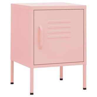 vidaXL Mesita De Noche Acero Rosa 35x35x51 Cm Vidaxl