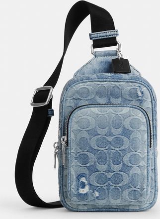 Coach Racer Sling Pack In Loved Signature Denim